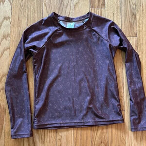 Jamie Kay sz 6 brown floral print rash guard never worn small thread flaw shown‎